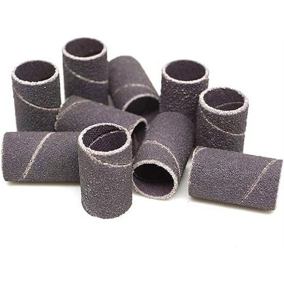Benchmark Abrasives 1/2” x 1” Aluminum Oxide Abrasive Spiral Bands for Rotary Tools, Drum Sleeves for Sanding Deburring Blending Polishing on Metals Plastic Wood Rubber (10 Pack) - 120 Grit