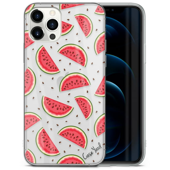 Case Yard iPhone-12-Pro-Max Case Clear Soft & Flexible TPU Ultra Low Profile Slim Fit Thin Shockproof Transparent Bumper Protective Cover Drop Protective Cell Phone Cases (Watermelon)