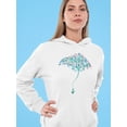 thumbnail image 2 of Stingray With Patterns Inside Hoodie Women -Image by Shutterstock, Female 3X-Large, 2 of 4