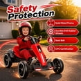 thumbnail image 4 of 12V Electric Go Kart for Kids Ages 3-6, Foldable Power Ride-On Pedal Toy with Adjustable Seat, Music & Flashing LED Lights, Red, 4 of 9