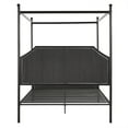thumbnail image 7 of Weston Home Hazleton Black Metal Queen Canopy Bed with Grey Upholstered Headboard and Footboard, 7 of 7