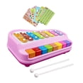 thumbnail image 4 of Piano de Juguete 2 en 1 CUTICAT Xilófono Rosa Instrumentos de Aprendizaje Musical para Niños de 0, 4 of 8