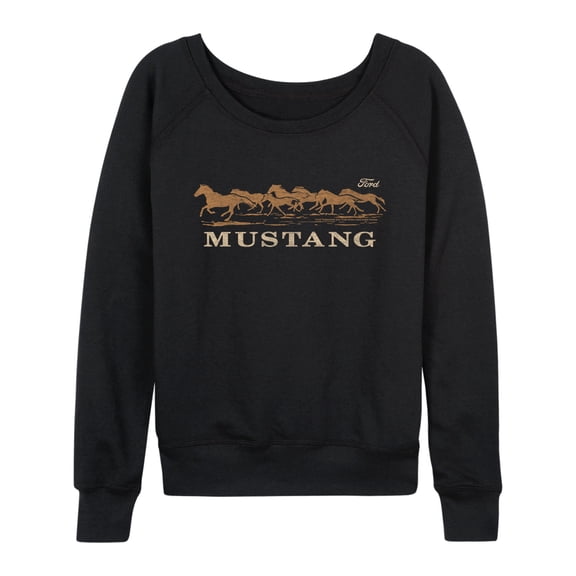 Ford - Mustang Running Horses - Women's French Terry Long Sleeve Pullover