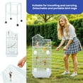 thumbnail image 2 of ModFusion 62" Metal Birdcage with Rolling Stand, Playful Accessories for Parakeets, Lovebirds & Conures – White, 2 of 8