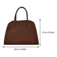 thumbnail image 3 of Bolso de mano informal para mujer, bolso de ante de gran capacidad, bolso Hobo elegante de Color sólido, 3 of 8