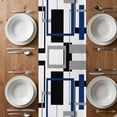 thumbnail image 6 of Blue Black Geometric Table Runner - 72 Inch Long, Kitchen Dining Table Runner Dresser Scarves, Modern Minimalist Stripes Aesthetic Farmhouse Decor for Coffee Tables Wedding Party Banquet, 6 of 8