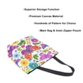 thumbnail image 3 of Open Top Canvas Tote Bag with Zipper Reusable Shopping Bag 13.5x15" Roomy Carryall Vibrant and Lively Butterflies, 3 of 9