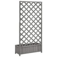 thumbnail image 6 of vidaXL 35.4 in x 13.8 in x 70.9 in Gray Solid Fir Wood Planter Boxes with Trellis, 6 of 7