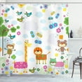 thumbnail image 1 of Ambesonne Cartoon Shower Curtain, Floral Funny Animals, 69"Wx75"L, Multicolor, 1 of 3