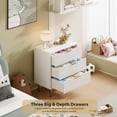 thumbnail image 3 of Blanca 3-cajón cómoda - fluted moderno nightstand con deep cajones, de anchura top, y de madera cómoda organizer - suitable para bedrooms, living rooms, hallways, y para niños' rooms, 3 of 7