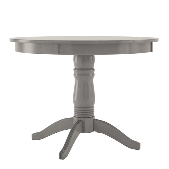 Lexington 42" Round Wood Pedestal Base Dining Table, Antique Grey