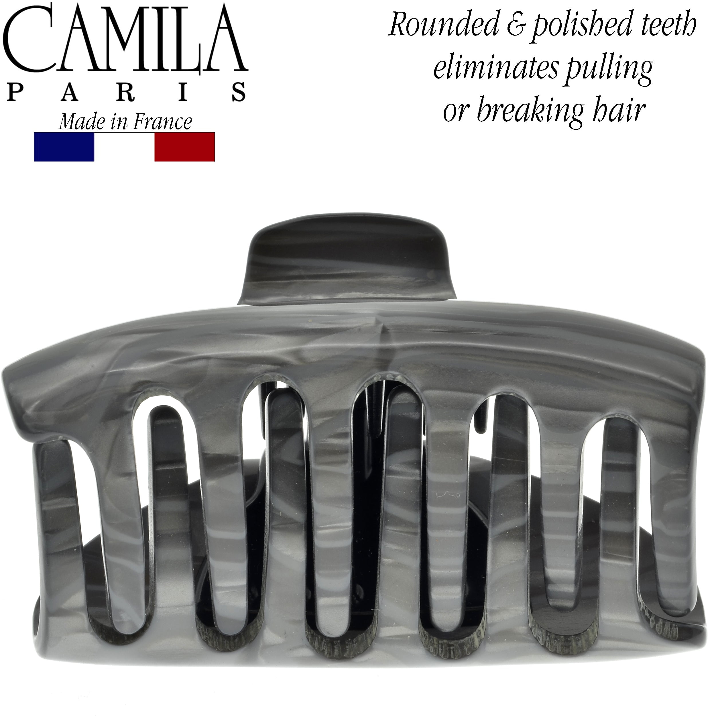 Camila Paris CP2125 French Hair Clip for Women for Long Curly Wavy Hair, Beige, Girls Hair Claw Clips Jaw Fashion Styling Hair Accessories for Women, Strong Hold No Slip Grip, Made in France