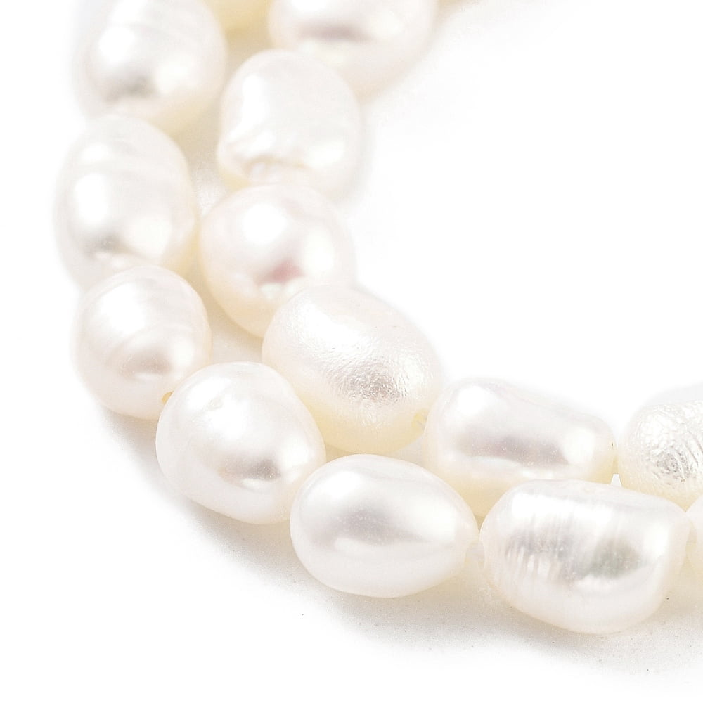 4strands Natural Cultured Freshwater Pearl Beads Strands Two Sides Polished Grade 4A Snow 5~6mm Hole: 0.5mm about 27pcs/strand 6.89 inch(17.5cm)