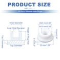 thumbnail image 2 of Uxcell 15 Pcs Tapón de Silicona en Forma de T, Diámetro 24 mm/0.94 Pulgadas, Tapón de Silicona Reutilizable Impermeable, Tapón Redondo de Sellado para Equipos de Tuberías, Blanco, 2 of 7