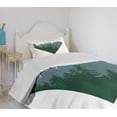 thumbnail image 4 of Ambesonne Forest Quilted Bedspread Set 2 Pcs, Coniferous Tree Design, Twin Size, Dark Green Slate Blue, 4 of 6