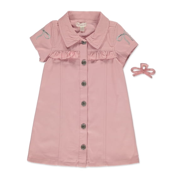 Nanette Girls' 2-Piece Dress Accessory Set Outfit Color: pink Size: 5