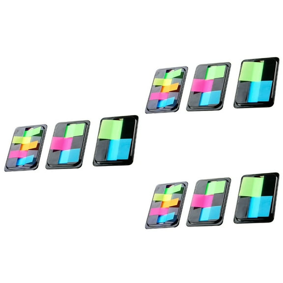 OUNONA 9 Packs  Creative Page Markers Colored Tabs Flags Sticky Memo Notes Writable Filing Tabs Flags for Pages or Markers