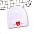 thumbnail image 2 of ZQUUVOU Heart Beanie Hat for Men Women Embroidery Slouchy Knit Beanie Hat Fall Winter Warm Lightweight Hat Skull Cap White B, 2 of 4