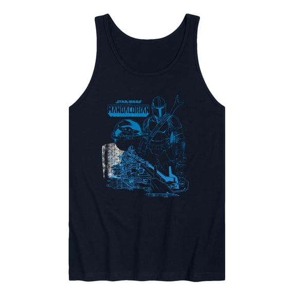 Star Wars - The Mandalorian Mando Sketchy - Men's Sleeveless Graphic Tank