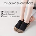 thumbnail image 3 of Thick No Show Socks for Women Athletic Ankle Socks Cushioned Running Low Cut Non Slip Footies 3/6 Pairs, 3 of 6