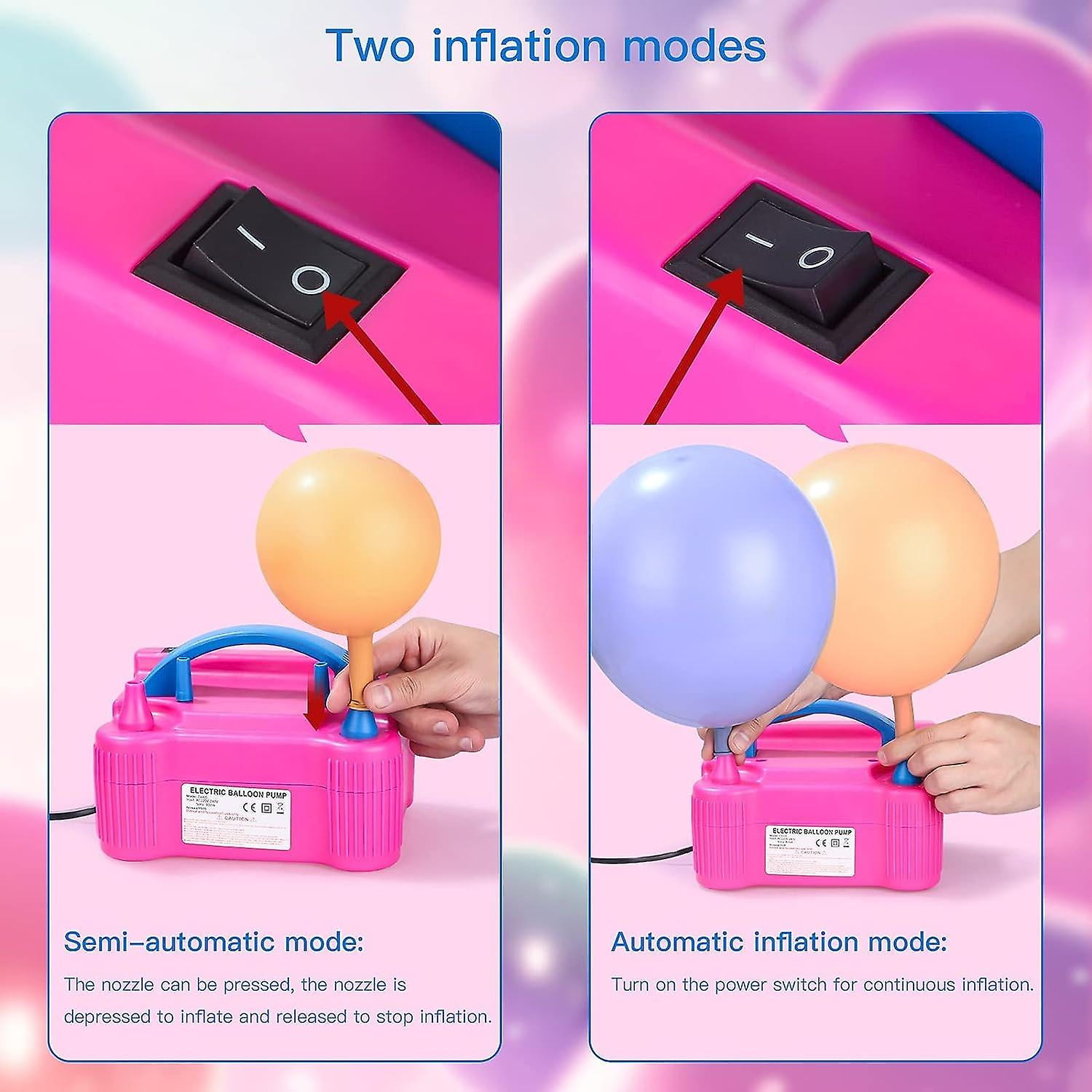 Electric Balloon Air, Portable Dual Nozzle High Power (AC220-240V 600W - View #10