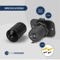 thumbnail image 3 of Five Oceans Marine Waterproof Dual Port USB Power Socket, 12 Volts - 24 Volts, UV-Stabilized ABS Plastic, Easy Installation, Sport, Pontoon, Fishing Boats, LED Power Indicator, 3 of 9