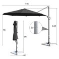 thumbnail image 2 of Patiojoy Parasol Déporté de Patio 11 Pi Parasol Suspendu Décalé avec Base en Croix et Système d'Inclinaison Gris, 2 of 7