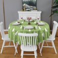 thumbnail image 2 of Green Christmas Tree Pattern Round Tablecloth 60"x60",Wrinkle Wipeable Table Cloth for Kitchen Dining Room Picnic Patio Party, 2 of 6