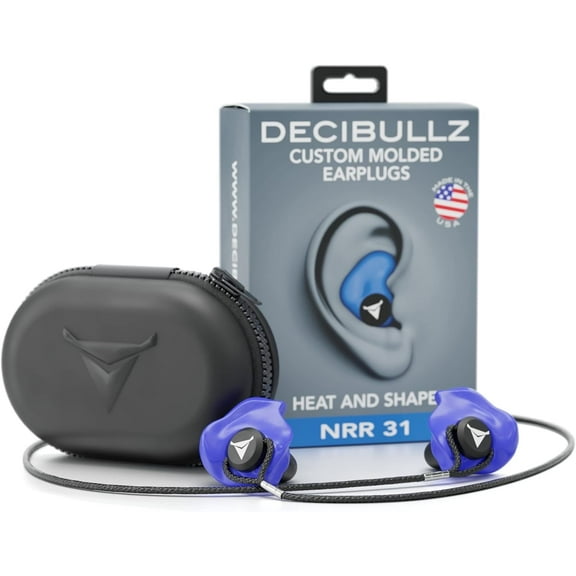 Decibullz Custom Molded Earplugs Pro Pack, One Size - Blue Bundle