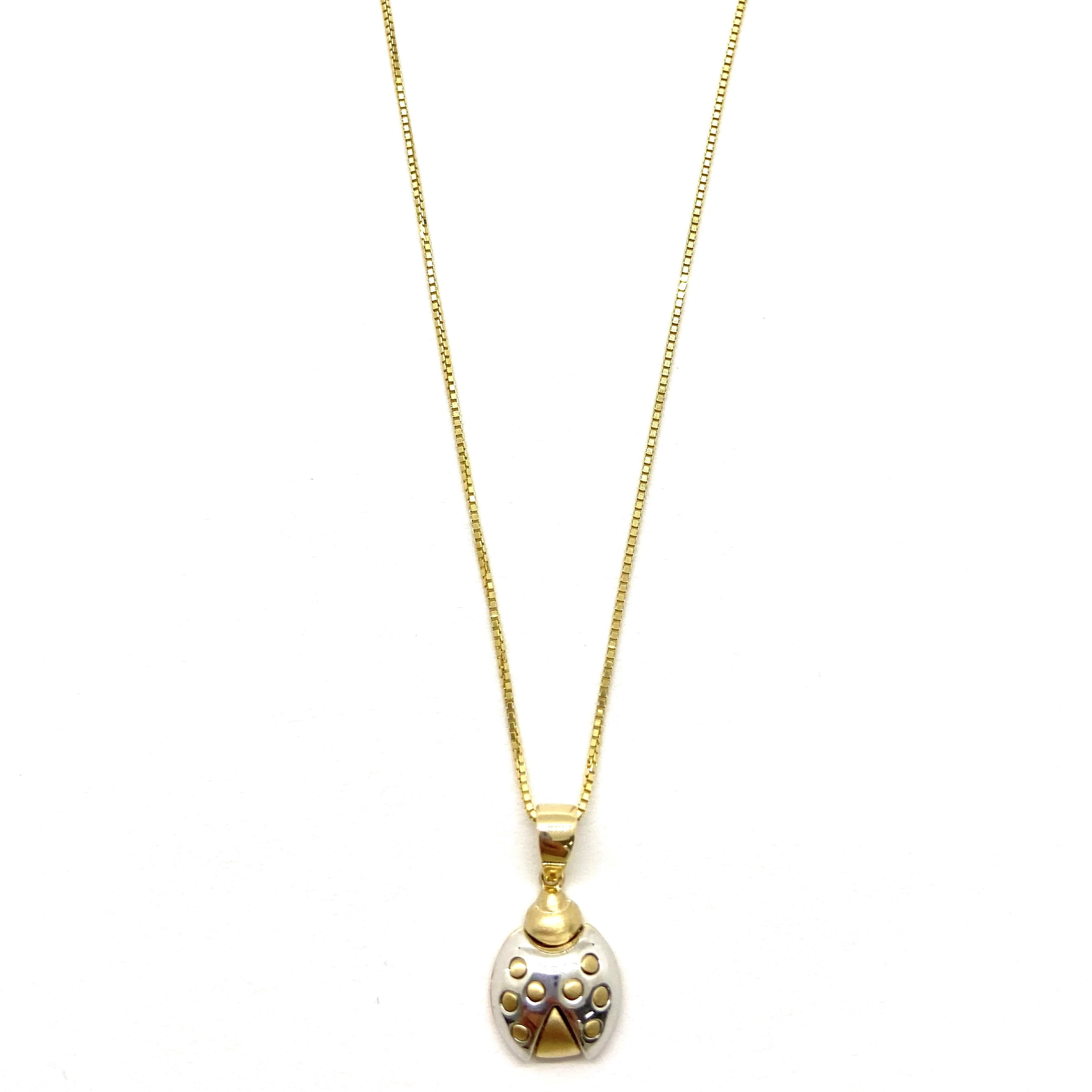 14k Gold Lady Bug Pendant with 18'' Chain
