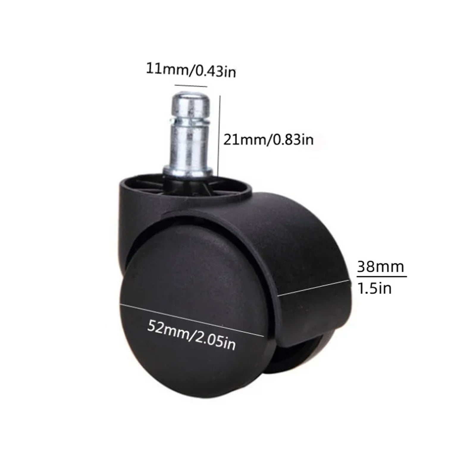 1/2Pcs Chair Wheel Furniture Caster 11mm Screw Swivel Castor Wheels Replace Hardware Trolley Tool For Office / Computer Chairs ,Reliable
