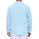 thumbnail image 3 of CAMISA TEXTURADA A CUADROS PARA HOMBRE INSPIRAR CHIC, CAMISA CASUAL DE MANGA LARGA CON BOLSILLO, TAMAÑO 3XL, AZUL CIELO, 3 of 6