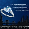 thumbnail image 2 of Gem Stone King 925 Sterling Silver Millennium Blue Mystic Quartz and White Moissanite Engagement Ring for Women | 2.26 Cttw | Oval 9X7MM | Gemstone Birthstone | Size 6, 2 of 7