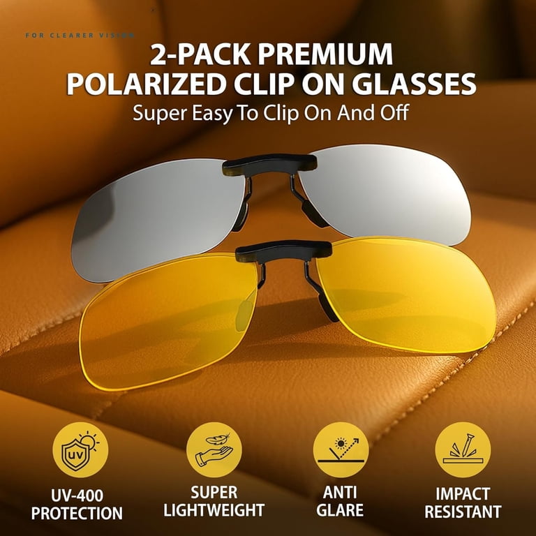 Clip Night Vision, Driving Sunglasses UV 400 Blocker To Wear  display picture 3
