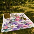 thumbnail image 7 of Three Hummingbirds With Cascading Flowers for Hummingbird Enthusiasts, Expressive Floral Watercolor Illustration Home Decor for Living Room and Bedroom, Mother's Day Gift and Cozy Flannel Blanket, 7 of 7