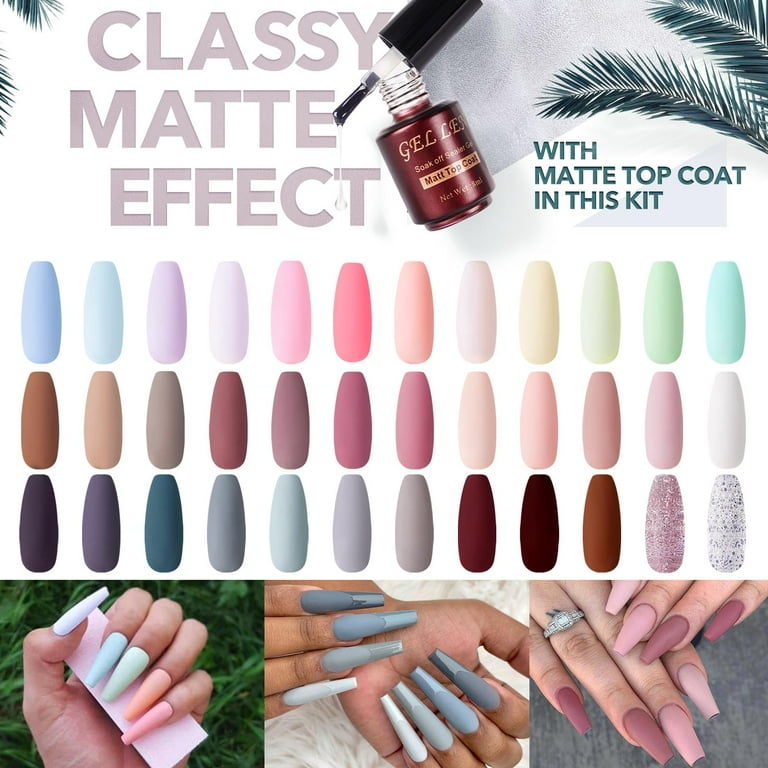 Gellen 39Pcs Gel Nail Polish Kit, 36 Colors Candy & Pastels