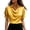 Gold, variant on Women's Satin Silk Blouses Causal Dressy Elegant Cowl Neck Tshirts Short Sleeve Office Work Business Tops Gold,XL