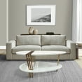 thumbnail image 2 of 36 Inch Modern Coffee Table Oval Elliptical Shape White Mango Wood With Antique Brass - Saltoro Sherpi, 2 of 7