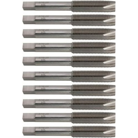 

10 High-Speed Steel Spiral Point Plug Taps 7/16 -20 UNF H3 3 Flutes Bright (Uncoated) Finish