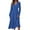 Blue, variant on Women's Autumn Winter Casual V-Neck Long Sleeve Solid Color Long Dress, Red, Size L