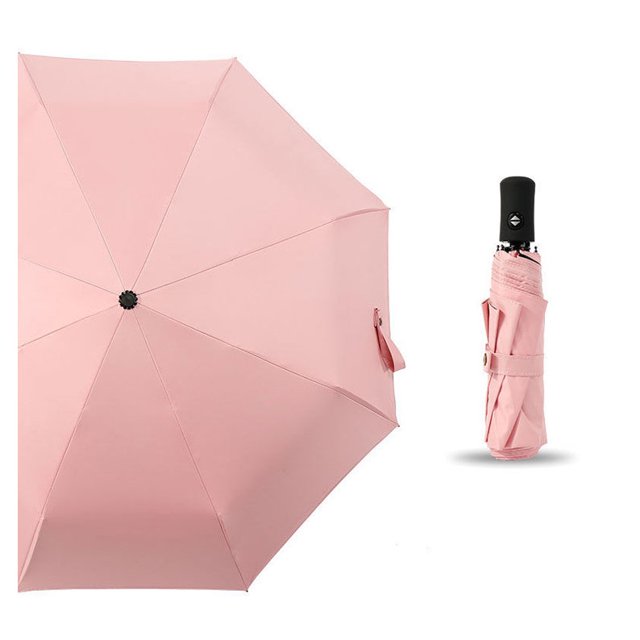 1 Pack Umbrella Automatic Travel Golf Sun Rain Windproof umbrellas with UV Protection for Woman Man, Pink