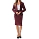 thumbnail image 2 of Conjunto de falda de 2 piezas para mujer INSPIRE CHIC, blazer peplum, falda lápiz de cintura alta, atuendo de trabajo en púrpura profundo, 2 of 6