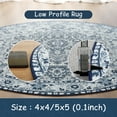 thumbnail image 7 of Noahas Round Traditional Persian Area Rug, Blue , 5' x 5', 7 of 7