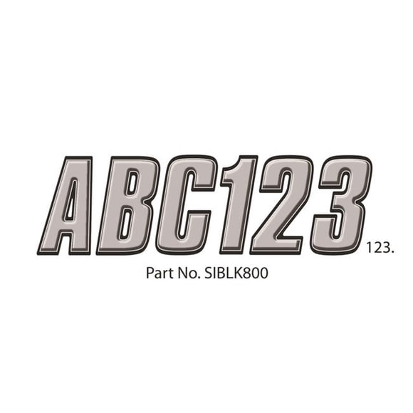 Hardline Products SIBLK800 Series 800 Factory Matched Letter Kit - Silver & Black