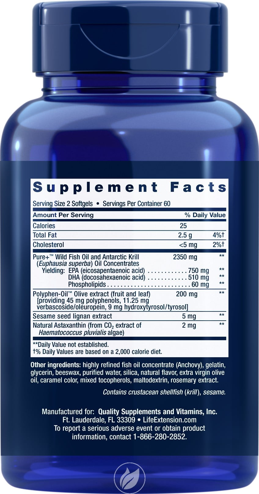 Buy Life Extension Super Omega3 Plus EPA/DHA Fish Oil, Sesame Lignans