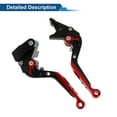 thumbnail image 5 of Short Long Brake Clutch Levers for Kawasaki ER-5 2004-2005 Adjustable Motorcycle Handlebar Brake Lever Aluminum Alloy Black Handle Red End, 5 of 6