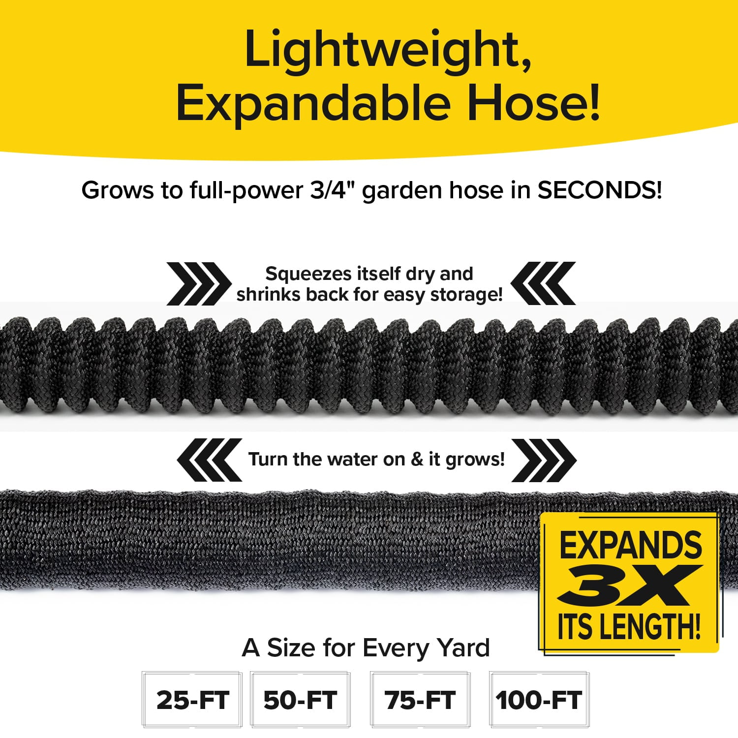 Pocket Hose 100 FT Silver Bullet 2.0 Expandable Garden Hose with Turbo Shot Nozzle, AS SEEN ON TV, Lead-Free, Solid Aluminum Connectors, Easy On/Off Valve, Kink-Free, Leak-Proof