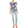 thumbnail image 4 of Women's Polka Dot Overlapping Short Sleeve Ribbon Accent Top, 4 of 5