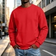 thumbnail image 2 of hotojiny Men's Lightweight Sweatshirts with Pocket Loose Fit Crew Neck Pullover Comfortable Windproof Fall Shirt(Red,Large), 2 of 7