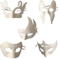 thumbnail image 2 of 10 máscaras de bola de máscaras blancas, máscaras de papel, máscaras de graffiti en blanco de bricolaje, fiesta de baile, carnaval, juego de roles, ópera (blanco), 2 of 5